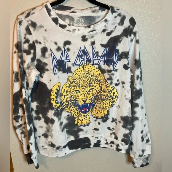 Urban Outfitters Def Leppard Tie Dye Crewneck Sweatshirt Size Medium - Picture 4 of 6